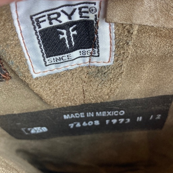 FRYE Slate Brown VERONICA SLOUCH Harness Riding boots Sz 6.5 Distressed Bohemian - Picture 14 of 16